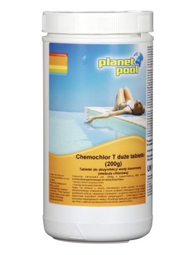 CHLOR DO BASENU MOCNE TABLETKI 200g JACUZZI CHEMIA BASENOWA CHEMOCHLOR T