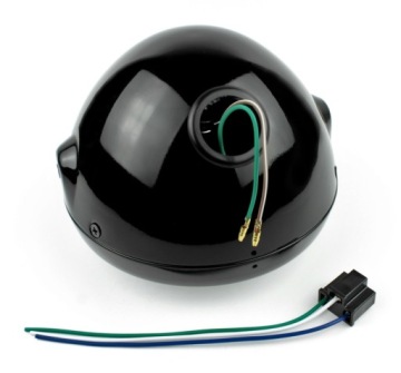 ПЕРЕДНИЙ ФОНАРЬ МОТОЦИКЛА 7 ДЮЙМОВ, 12 В, ЧЕРНАЯ РАМКА