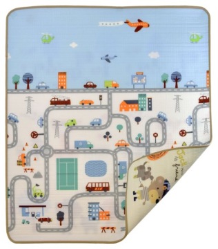 Vzdělávací Podložka Pěnová Podložka Město Ulice 120 X 180 CM Hrubá XXL