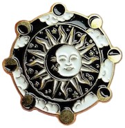 Pin Przypinka Słońce Księżyc cykl lunarny zodiak