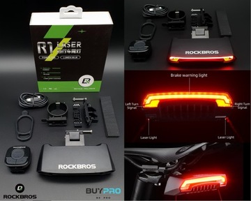 Задний фонарь с лазерными поворотниками STOP USB под седлом ROCKBROS LKWDR1