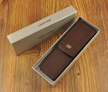 PREMIUM skórzane ETUI piórnik ROVICKY na długopisy, pióro