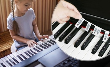 МУЗЫКАЛЬНЫЕ НАКЛЕЙКИ НА КЛЮЧИ ДЛЯ ОБУЧЕНИЯ ИГРАТЬ НА ПИАНИНО КЛАВИАТУРА ЦВЕТ ПИАНО