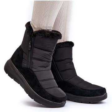 ŚNIEGOWCE DAMSKIE OCIEPLANE FUTERKIEM CZARNE 41