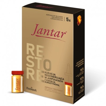 JANTAR KURACJA W AMPUŁKACH WŁOSY ZNISZCZONE 5X5ML
