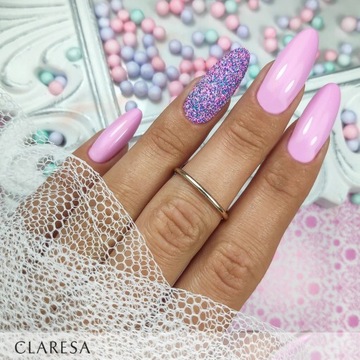 Cukierkowy mani 7x CLARESA Lakier HYBRYDA TOP BAZA