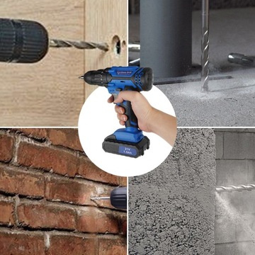 WIERTARKO AKUMULATOROWA WKRĘTARKA 21V + 2 AKU + ZESTAW WIERTEŁ