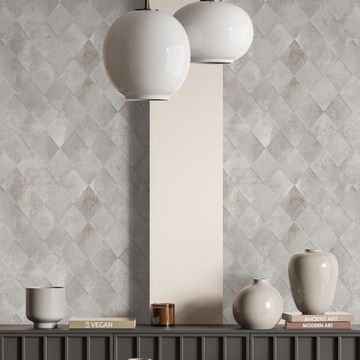 TAPETA DELIKATNE GEOMETRYCZNE ROMBY BETON 5587al