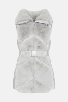 SZARA KAMIZELKA PASEK FUTERKO PIKOWANA BEZRĘKAWNIK COAST XL