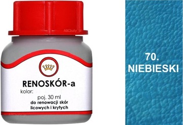 NIEBIESKA 70 FARBA RENOSKÓR 30 ml WILBRA LAKIER DO BUTÓW SKÓRZANYCH G10-01