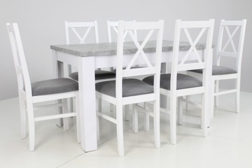 Комплект из 6 стульев и стола 80х120/160 см для кухни.