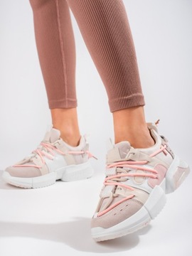 Różowe sneakersy damskie ze ściągaczem r.39