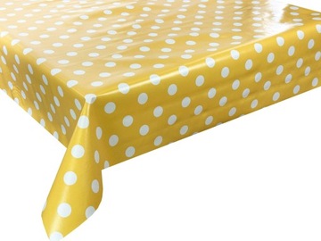 Obrus Ceratowy Cerata na Wymiar Żółta Kropki Grochy x 240x140 cm