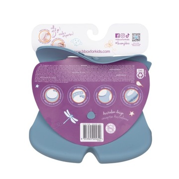 Нагрудник силиконовый для РЕБЕНКА с карманом, b.BOX BLUE, мягкий, СКАТЫВАЕМЫЙ