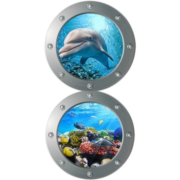 2 szt. Naklejki ścienne 3D do sypialni Sea Li