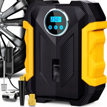 KOMPRESOR SAMOCHODOWY 12V POMPKA SPRĘŻARKA LED LCD