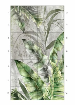 plytki lazienkowe obraz ceramiczny 210x120 liście