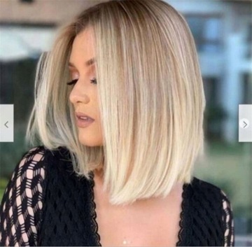 Peruka Blond Peruki Damskie Bob Włosy Free Cap