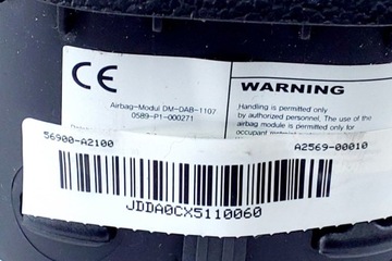 AIRBAG ŘIDIČE KIA CEE`D SPORTSWAGON (JD) A256940010 1.6L DIESEL 94KW 2012