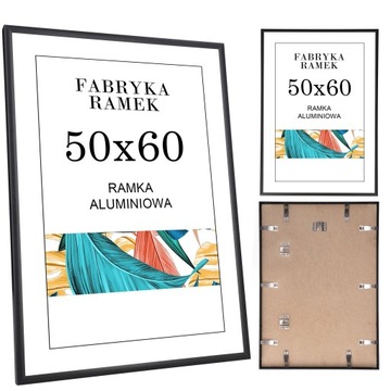 Ramka 50x60 ramki na zdjęcia aluminiowa czarna