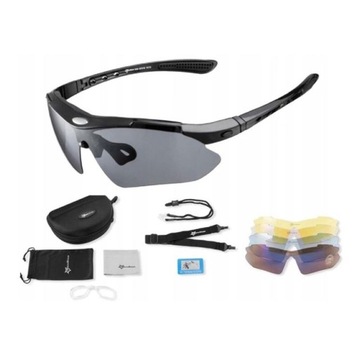 ROCKBROS OKULARY ROWEROWE POLARYZACYJNE 5 SZKIEŁ