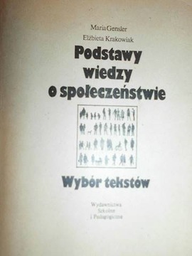 Podstawy wiedzy o społeczeństwie wybór tekstów -