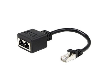 Adapter podwójny RJ45 Cerrxian 15 cm męski na żeński