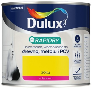 RAPIDRY farba do drewna metalu PCV Żółta 400ml