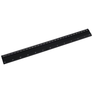 LINIJKA ALUMINIOWA D.RECT BIUROWA CZARNA 30CM