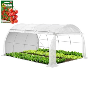 TUNEL FOLIOWY OGRODOWY 4x3x2 SZKLARNIA 12m2 MOCNY FOLIAK 4x3 3x4 BIAŁY UV