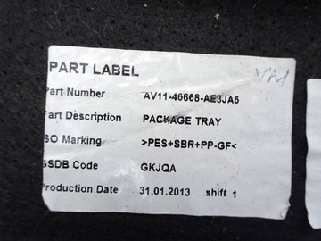 POLIČKA KUFRU FORD B-MAX