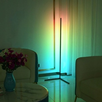 GRUNDIG RGB MUSIC SENSOR LED УГЛОВОЙ ТОРШЕР 140см + Пульт ДУ НА СТОЙКЕ