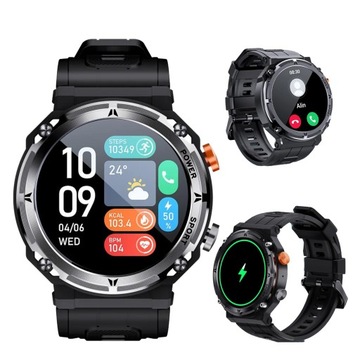 SMARTWATCH INTELIGENTNY ZEGAREK ZEWNĘTRZNY WOJSKOWY DLA IOS I ANDROIDA 1,39