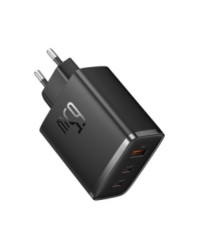 БЫСТРОЕ СЕТЕВОЕ ЗАРЯДНОЕ УСТРОЙСТВО BASEUS GaN 65 Вт, 2 порта USB-C, USB МОЩНЫЙ БЛОК ПИТАНИЯ 65 Вт