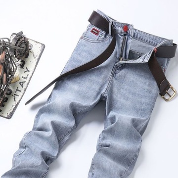 Fashion Luxury Korean Style Jeans for Men Slim-Fit