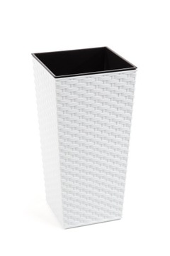 Donica FINEZJA RATTAN 19x19cm h37cm kol. BIAŁY