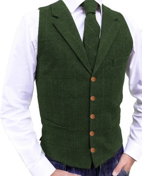 Brown Casual Gentleman XSen's Army Green Vest Pl