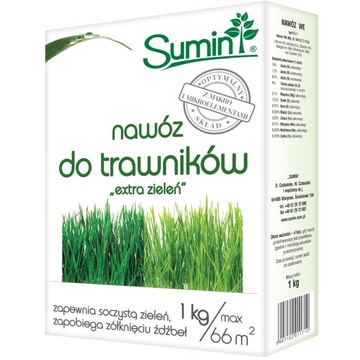 Sumin nawóz do trawnika Extra Zieleń 1 kg granulat