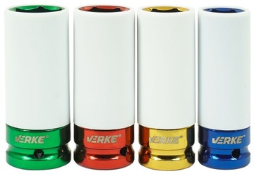 VERKE V86102 УДАРНЫЕ НАСАДКИ 1/2 АЛЮМИНИЕВЫЕ КОЛЕСА НАБОР ИЗ 4 ШТ. 17-22м