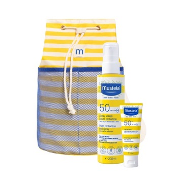 MUSTELA Wysoka Ochrona Przeciwsłoneczna Spray 200 ml & Mleczko 40ml+PLECAK