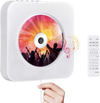 Przenośny Odtwarzacz Cd Radio,Bluetoothem MP3 Dwa Głośniki adio FM biały
