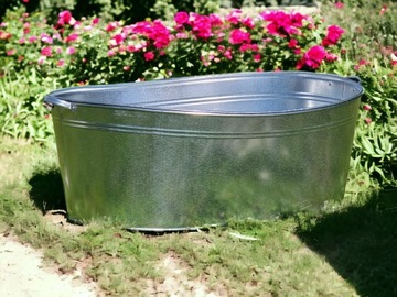 Большая овальная чаша для ванны, оцинкованная, из оцинкованного листового металла, 100л, ВАННА