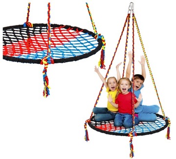 HUŚTAWKA ogrodowa BOCIANIE GNIAZDO dla dzieci BINGO duża 100CM obręcz METAL