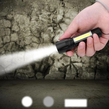 ТАКТИЧЕСКИЙ ФОНАРЬ СВЕТОДИОДНЫЙ ЗУМ, ПЕРЕЗАРЯЖАЕМЫЙ КАРМАН С КРЫШКОЙ USB + ЧЕХОЛ