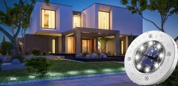 12 x LED СОЛНЕЧНАЯ САДОВАЯ ЛАМПА НА ЗЕМЛЕ - холодный белый свет