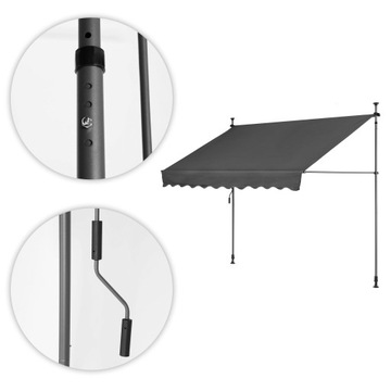 Регулируемый серый наклон балконов с 300x120 см рулон