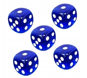 5x KOSTKA DO GRY W KOŚCI GAME CUBE KOŚĆ DUŻA BLUE