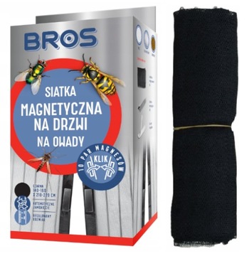 SIATKA MAGNETYCZNA BROS NA DRZWI OKNO BALKON CZARN
