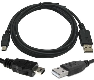 KABEL HP MINI USB USB-A 2.0 1,5M CZARNY KAMERA REJESTRATOR APARAT NAWIGACJA