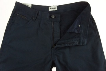 WRANGLER TEXAS SLIM materiałowe NAVY W34 L30 GRANATOWE